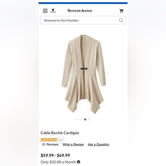 Cable Buckle Cardigan Sz M - Picture 2 of 4